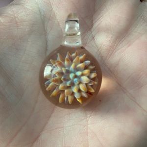 Glass flower pendant